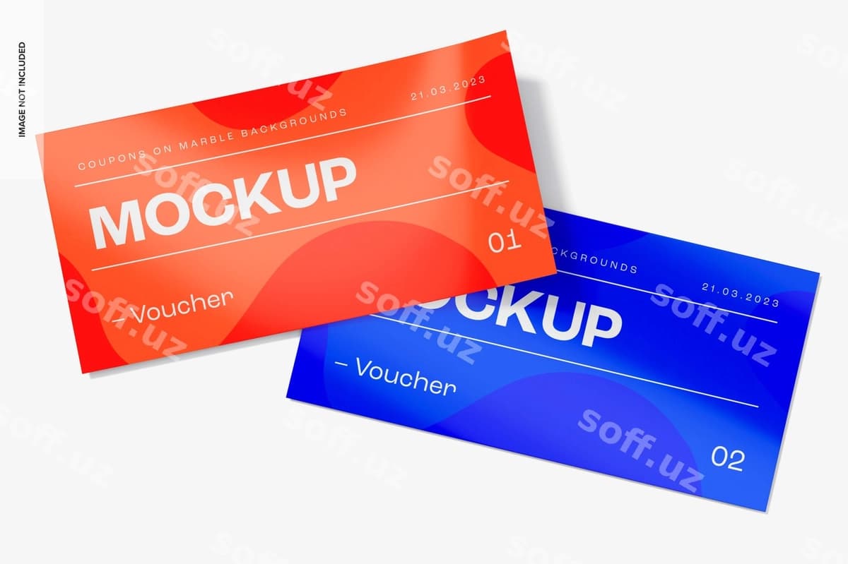 Vouchers mockup perspektivasi | Vouchers mockup perspective