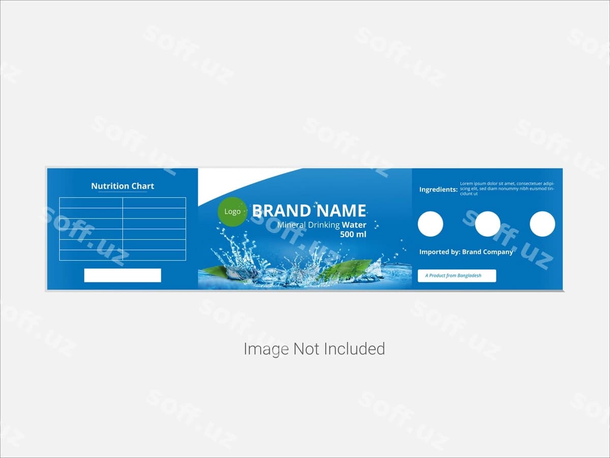Suv shishasi yorlig'i dizayni | Water bottle label design