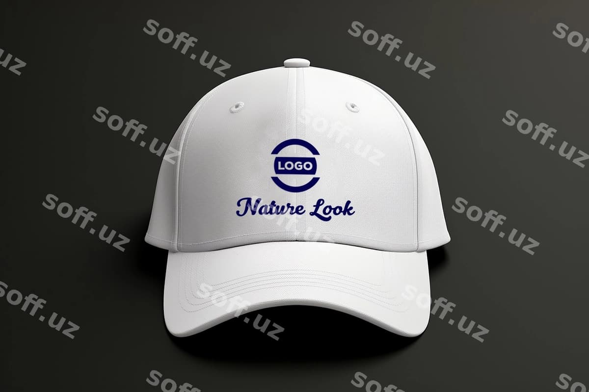 Oq kap logotipi mockup | White cap logo mockup