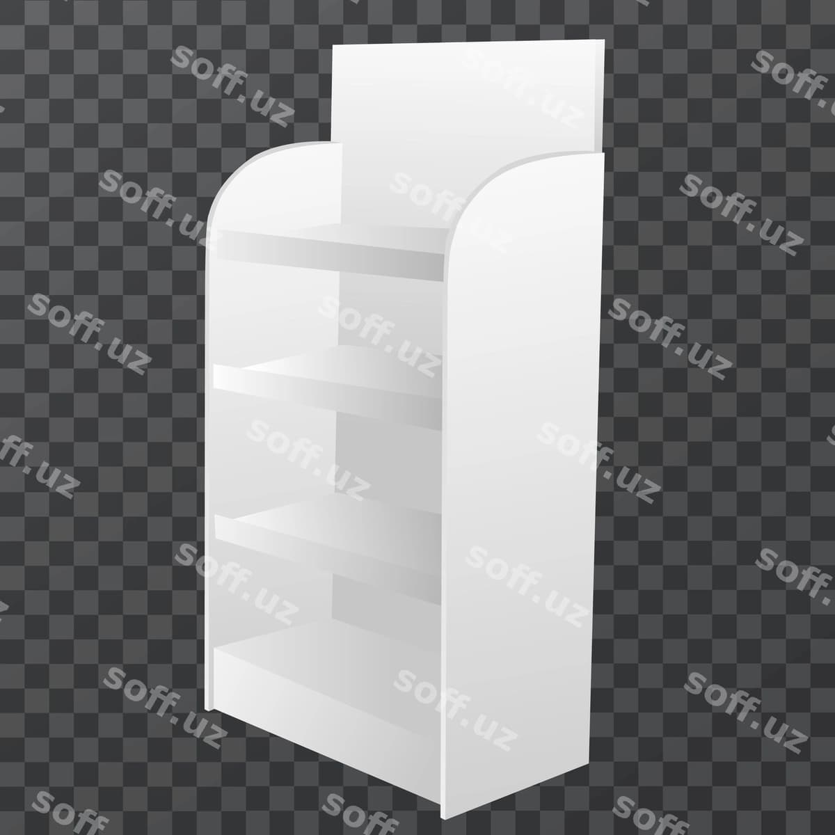 Oq gondola raf bozorga namuna | White gondola shelf mockup retail