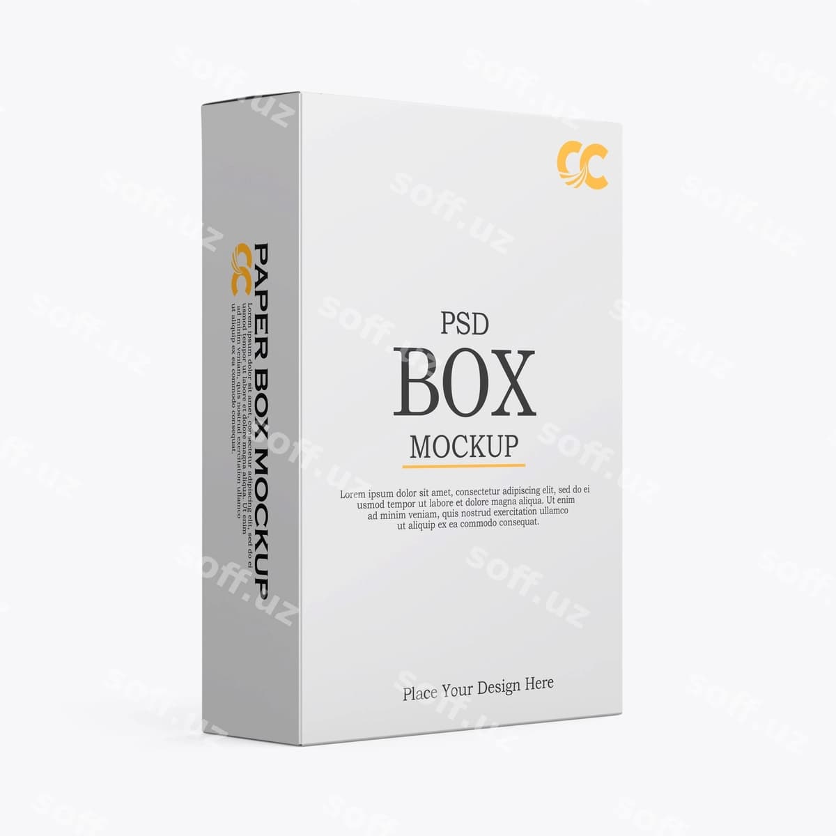 Oq qog'oz qutisi mockup | White paper box mockup