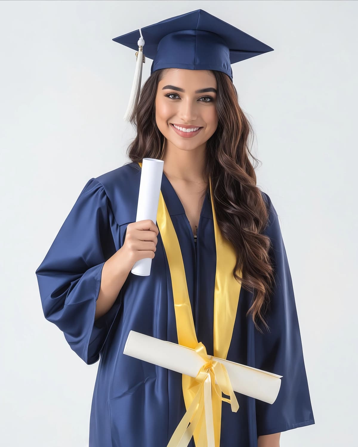 Diplomni ushlab turgan ayol bitiruv libosi | Woman graduation gown holding diploma