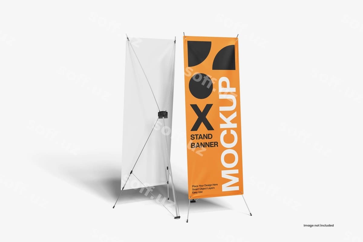 X stend banner maketi | X stand banner mockup
