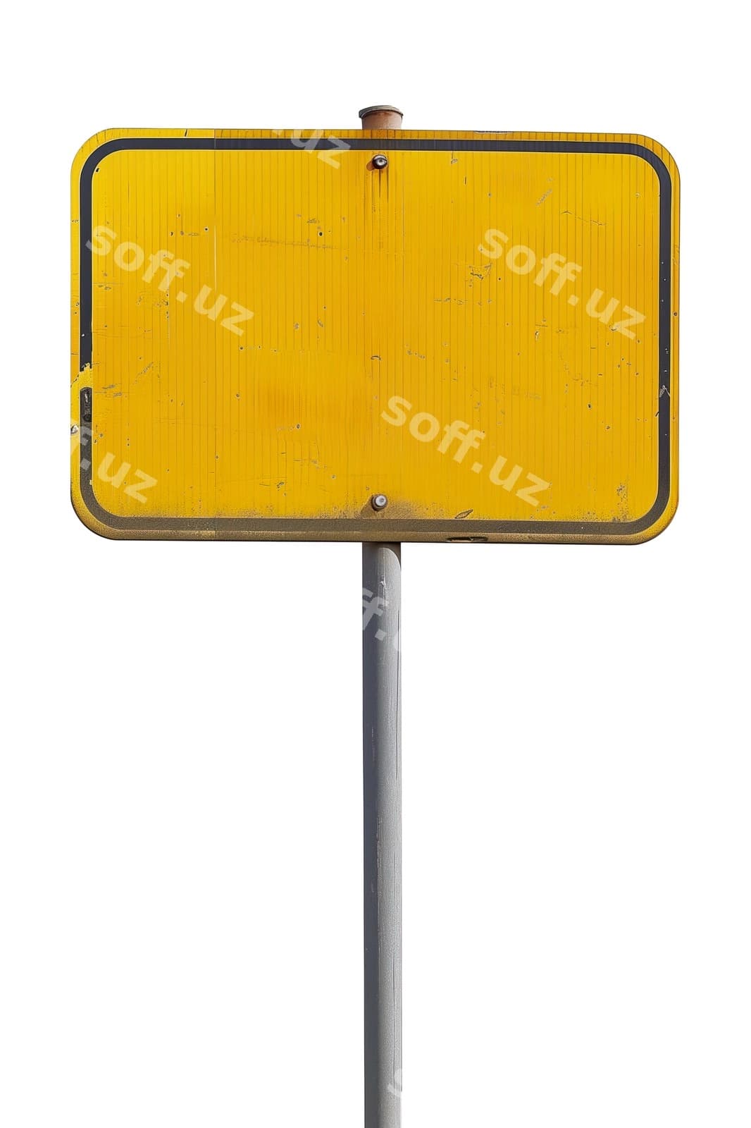 Sariq rangli bo'sh yo'l belgisining kesilgan tasviri | Yellow empty road sign cut out image