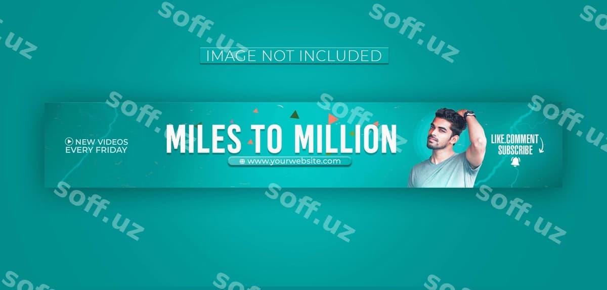 Youtube baner qop dizayn psd shabloni | Youtube banner cover design psd template