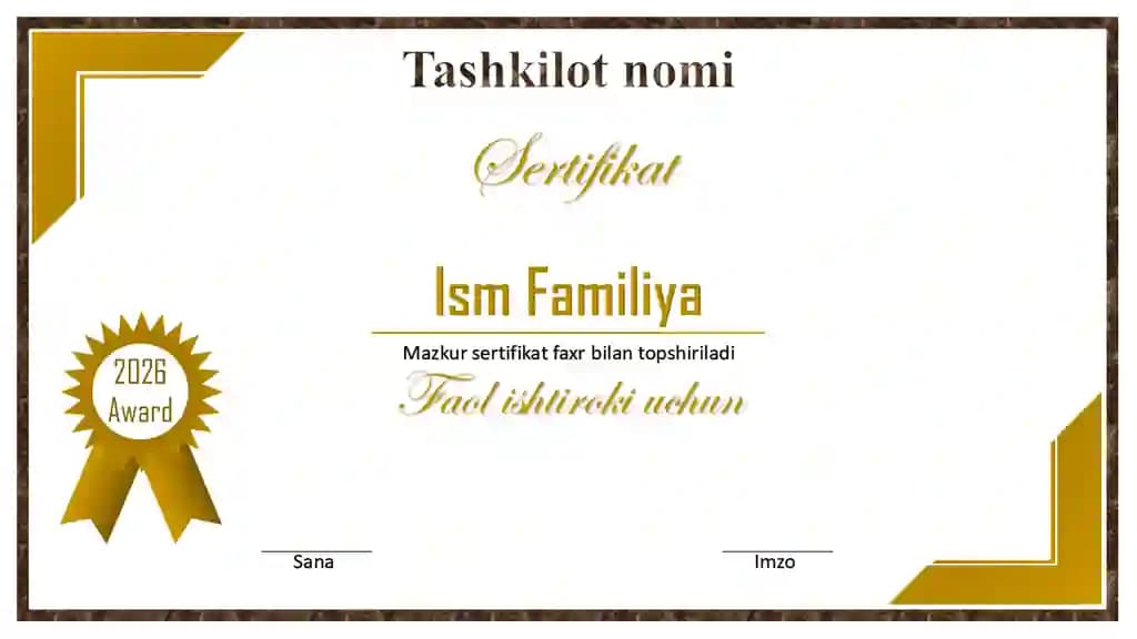 Sertifikat, Certificate, Сертификат