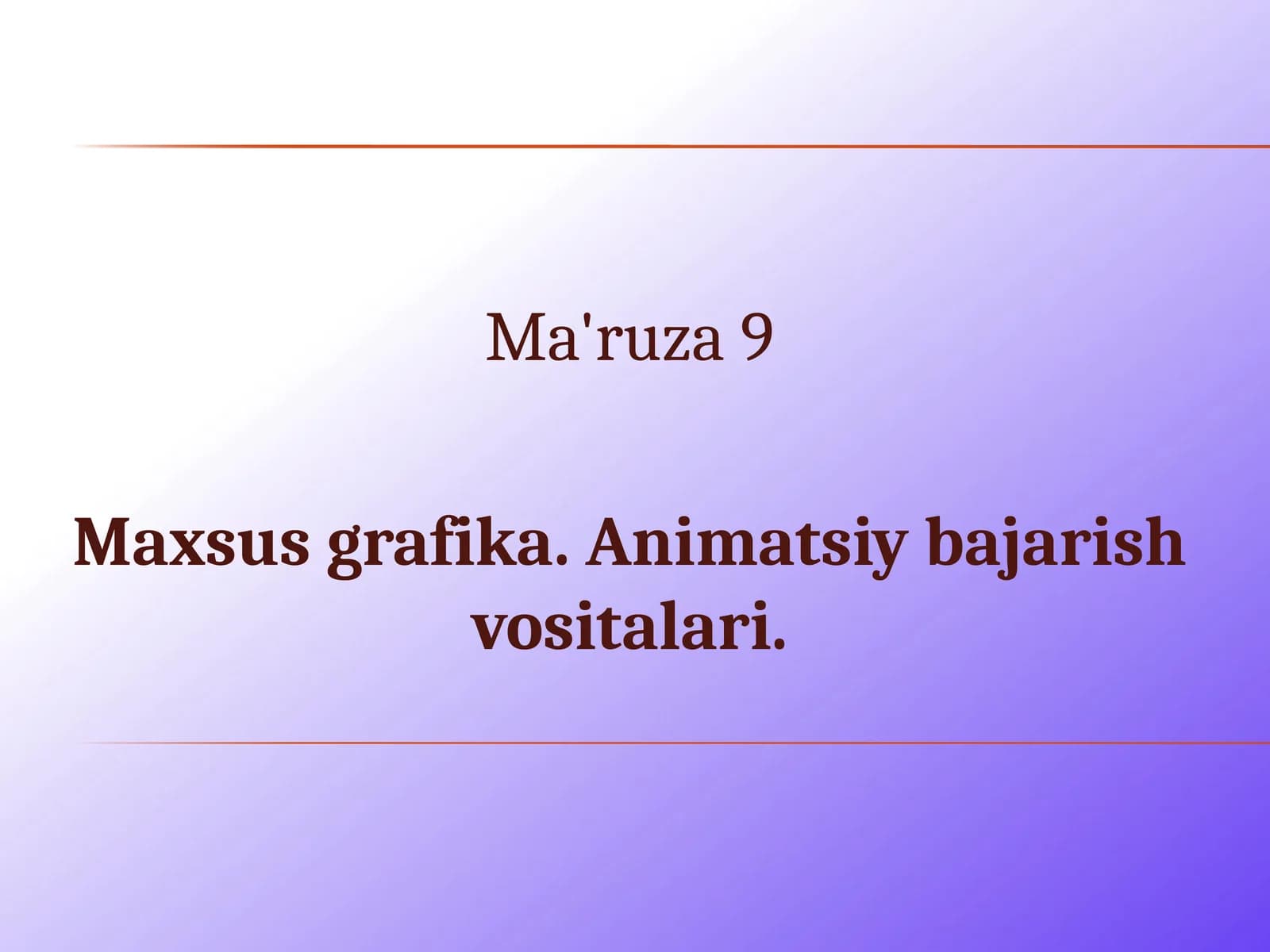 animatsiya bajarish vazifalari