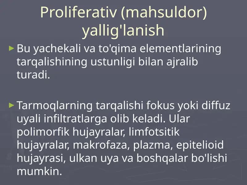 Proliferativ (mahsuldor) yallig'lanish