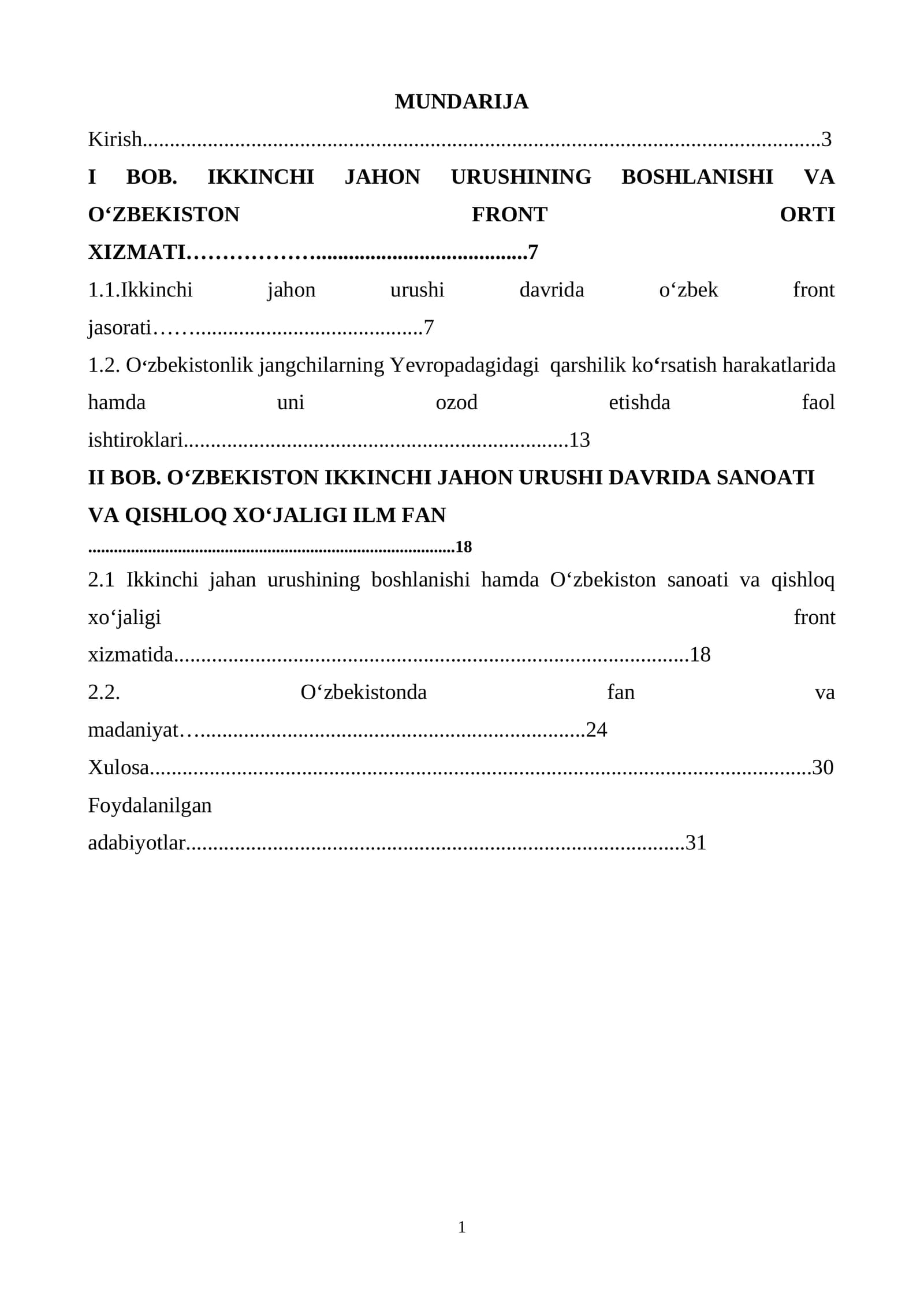 Ikkinchi Jahon urushining boshlanishi va O'zbekistonning fronti orti xizmatlari