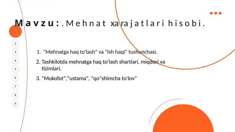 Mehnat  xarajatlari  hisobi .