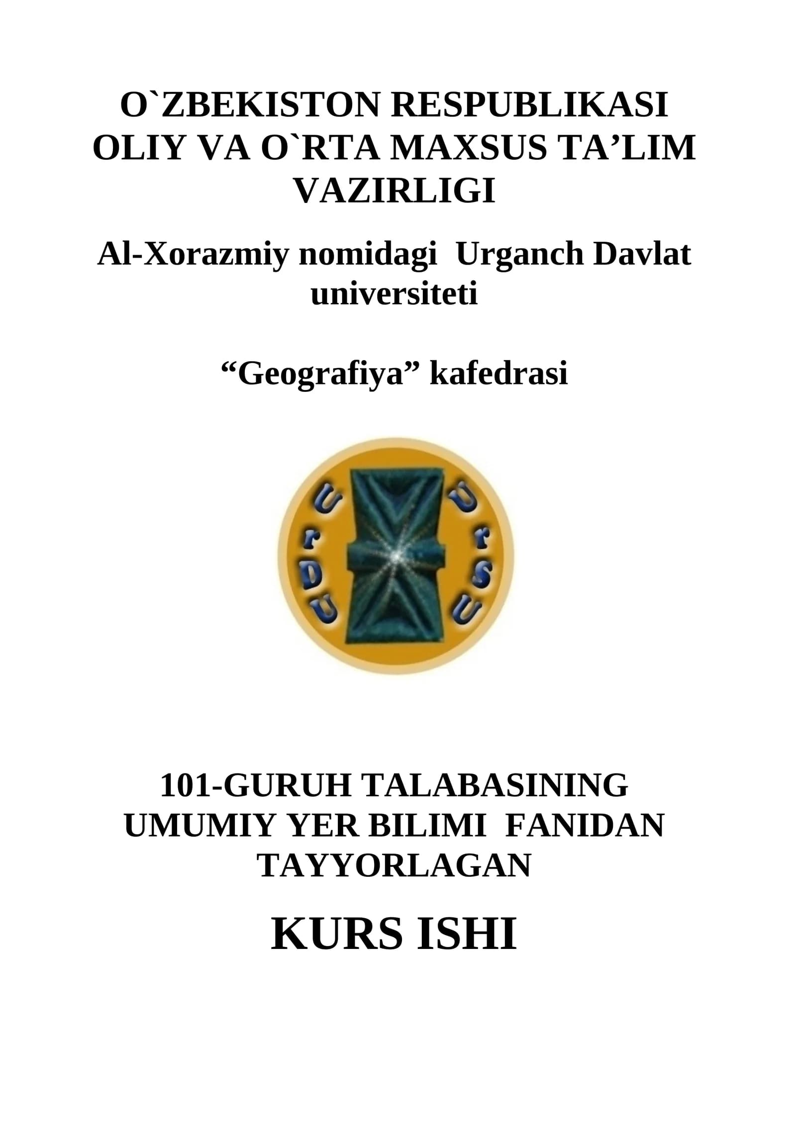 Ekologik muammolar  Kurs ishi