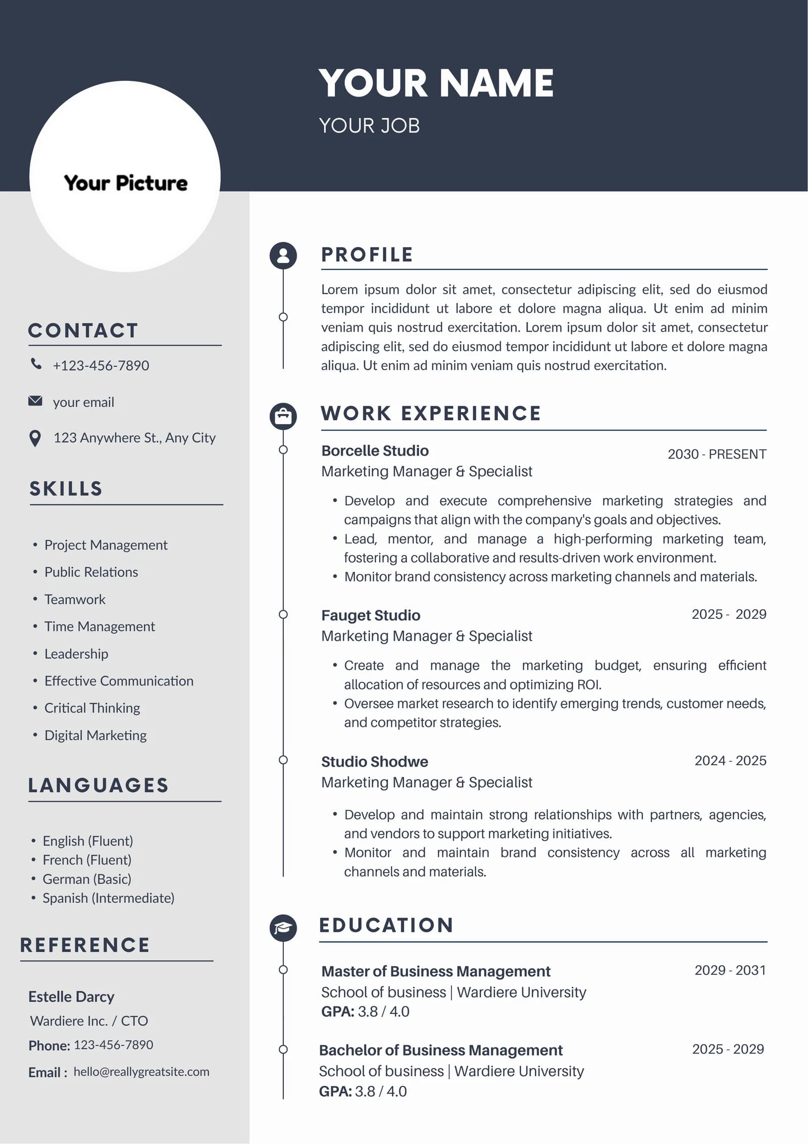 Your Resume (CV), shaxsiy ma'lumotnoma