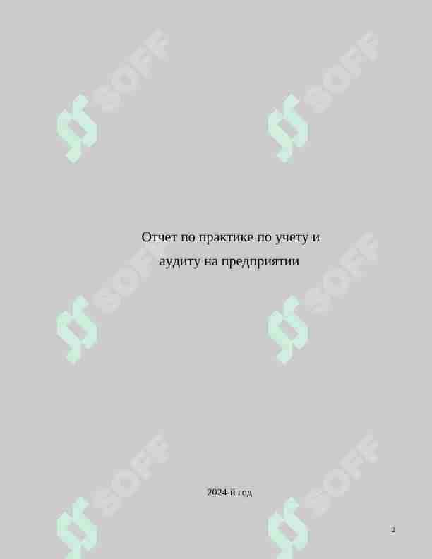 Отчет по практике по учету и аудиту на предприятии