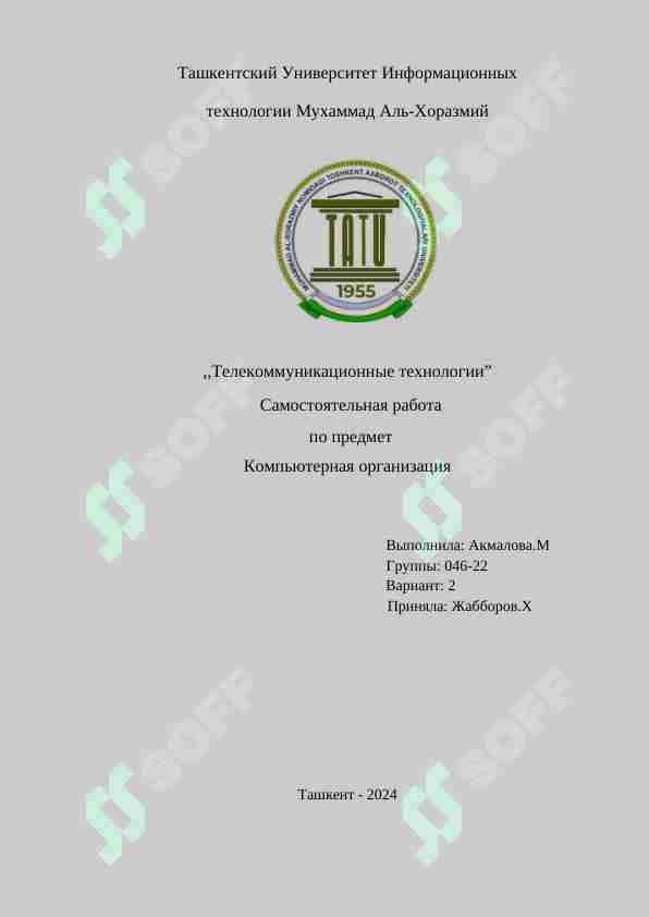 Числовые и логические основы компьютерной организации