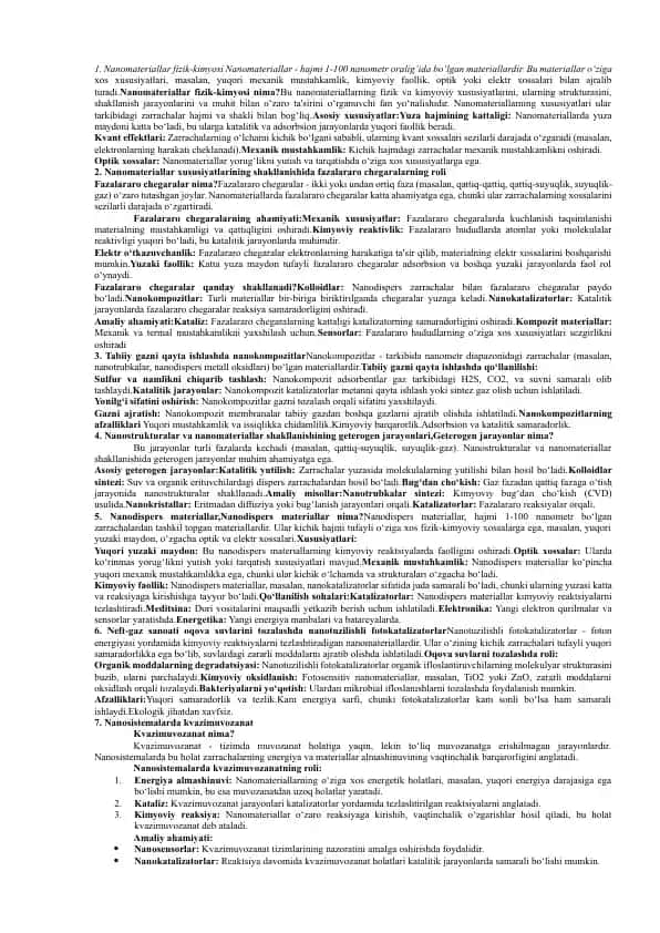 Nanomateriallar fizik-kimyosi