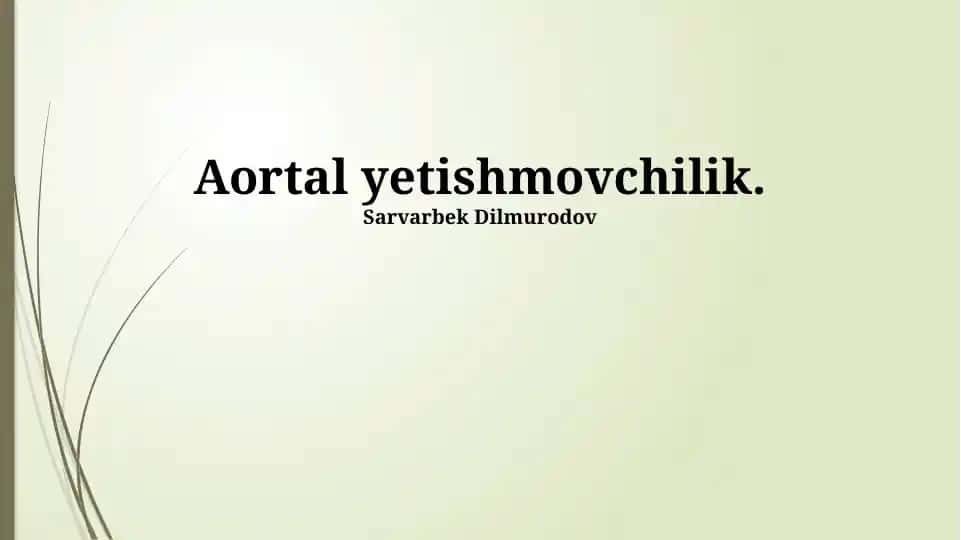 Aorta yetishmovchilik