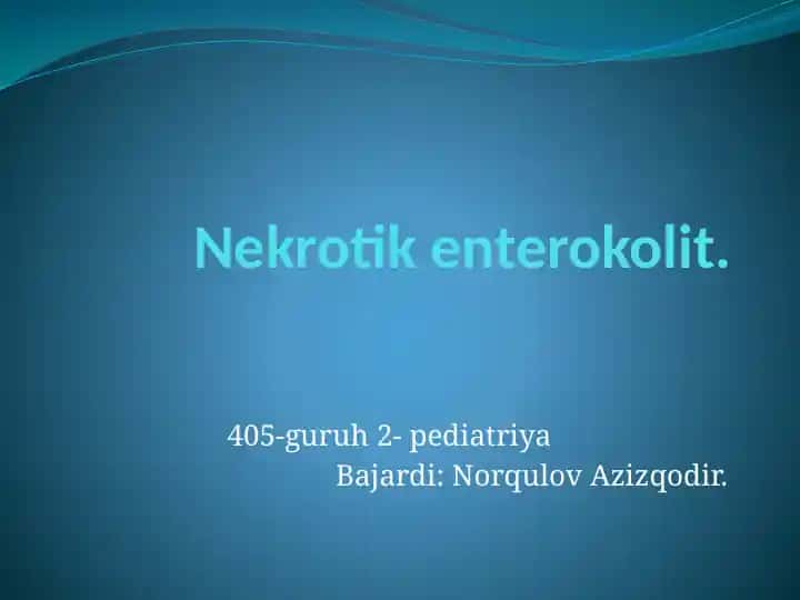 Nekrotikenterokolit