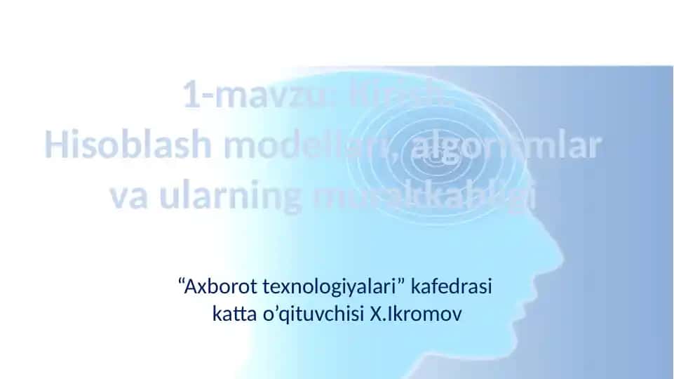 Fannio'zlashtirishning maqsadi tuzilmalar va algoritmlar