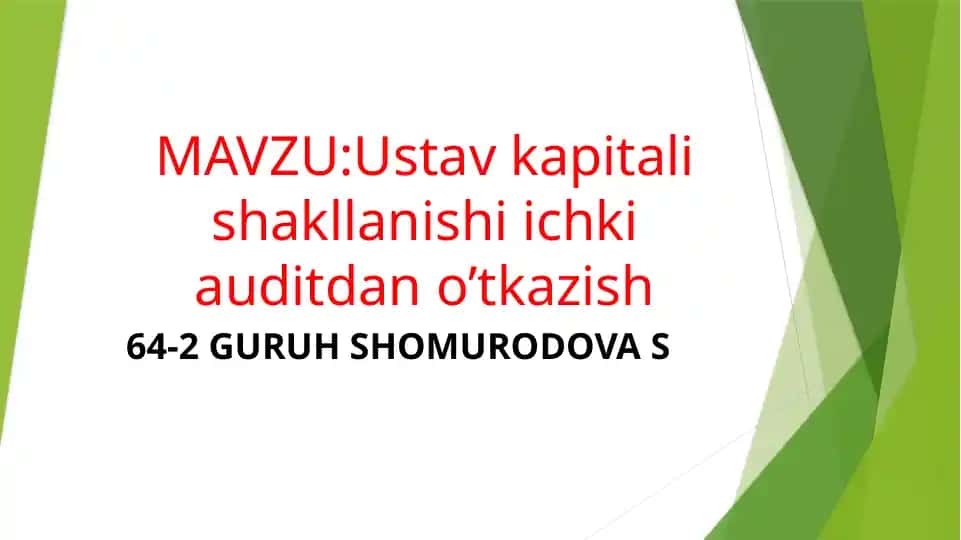 Ustav kapitali shakllanishi
