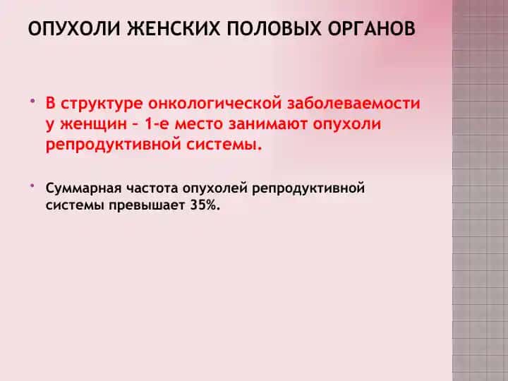 Опухоли Женских Половых Органов