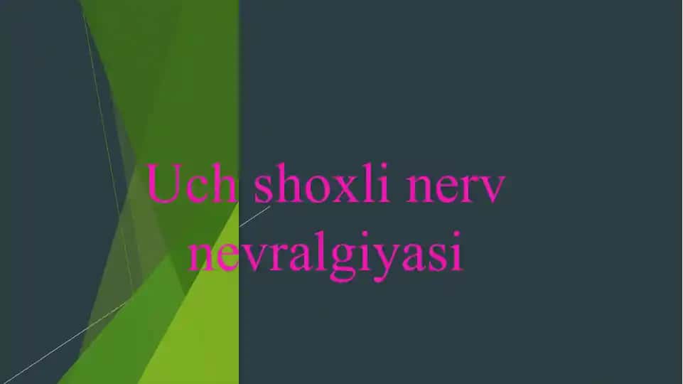 Uch shoxli nerv nevralgiyasi