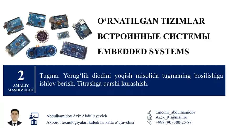 Arduino asosida tugmalar bilan ishlash