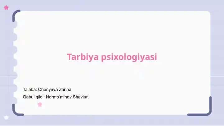 Tarbiya psixologiyasi