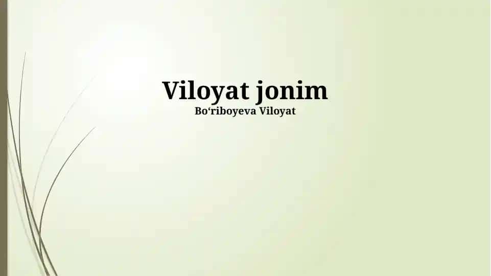 Viloyat jonim