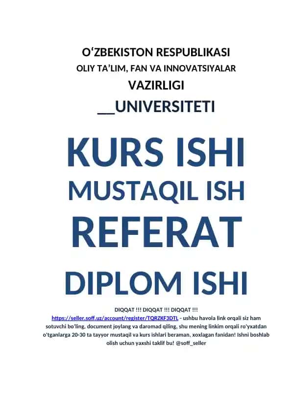 BOSHLANG‘ICH KIMYOVIY TUSHUNCHALARNI O‘QITISH METODIKASI