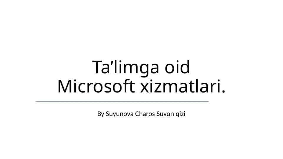 Microsoft xizmatlari