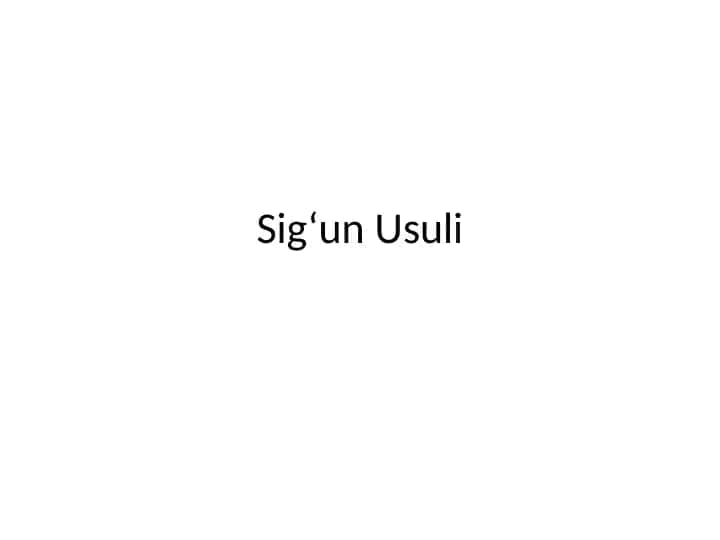 Sig‘un Usuli