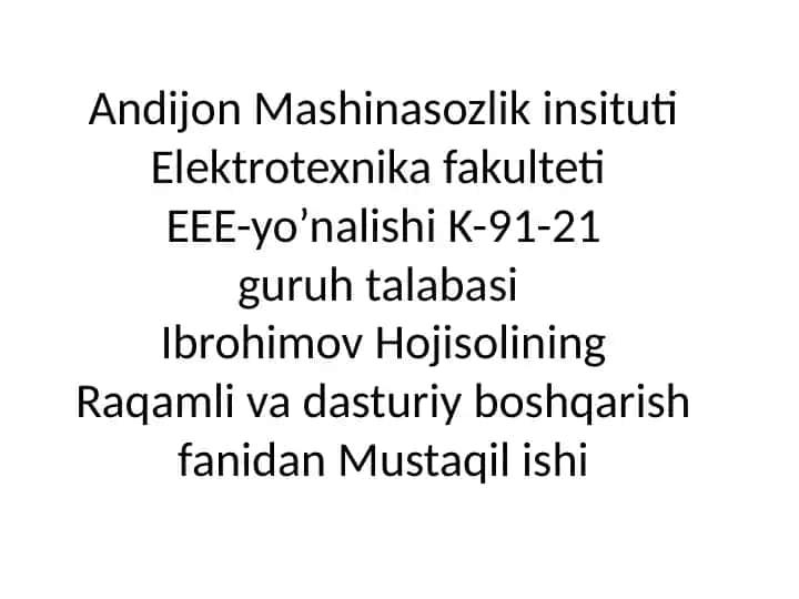 Real vaqt modulini dasturiy boshqarish
