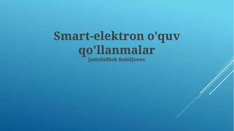 Smart-elektron o'quv qo'llanmalar