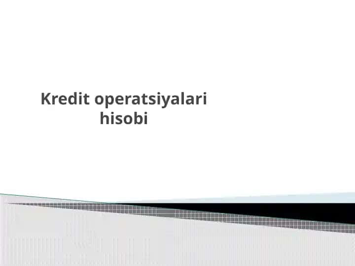 Kreditoperatsiyalarihisobi
