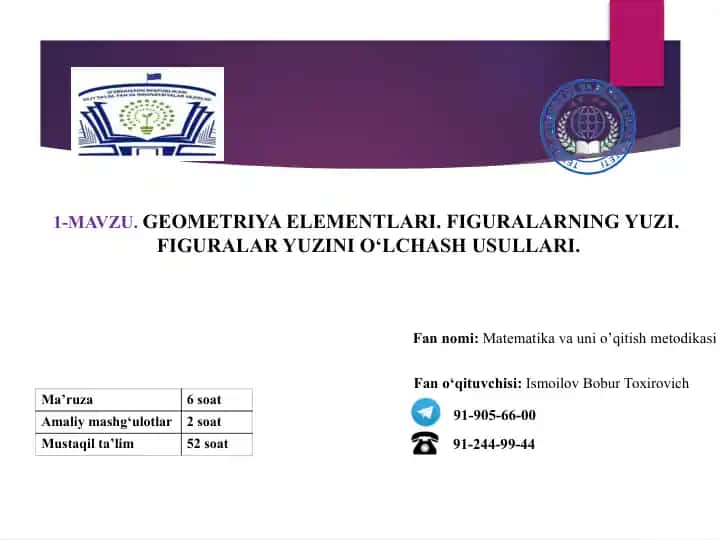 Matematika va uni o’qitish metodikasi