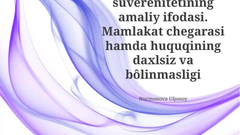 Davlat Suverenitetining Amaliy Ifodasi