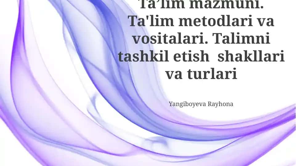 Ta'lim mazmuni