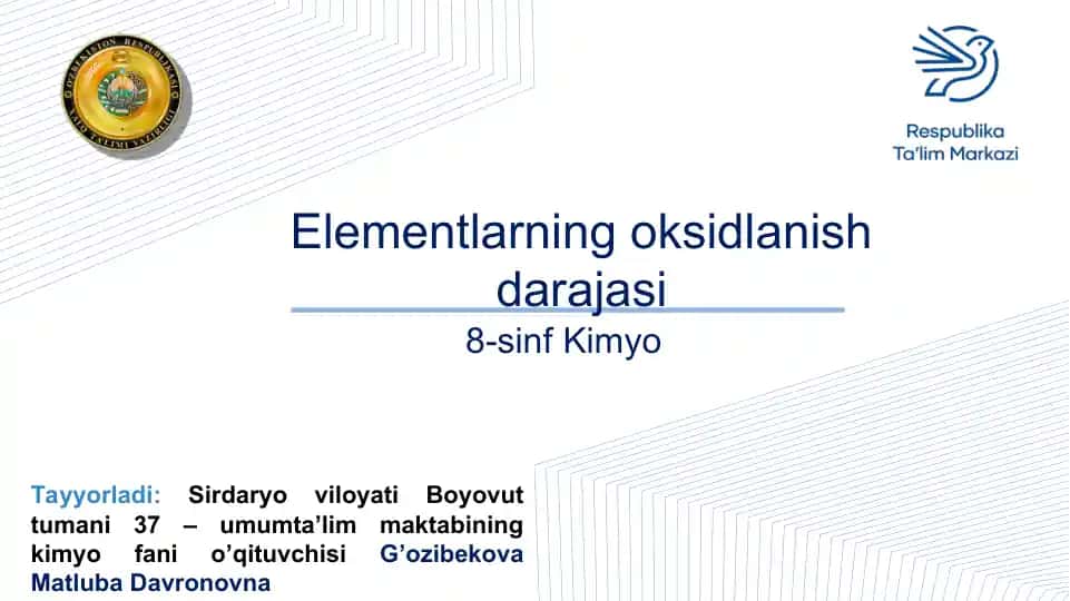 Elementlarning oksidlanish darajasi