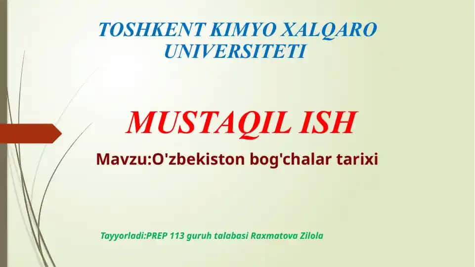 O'zbekiston bog'chalar tarixi