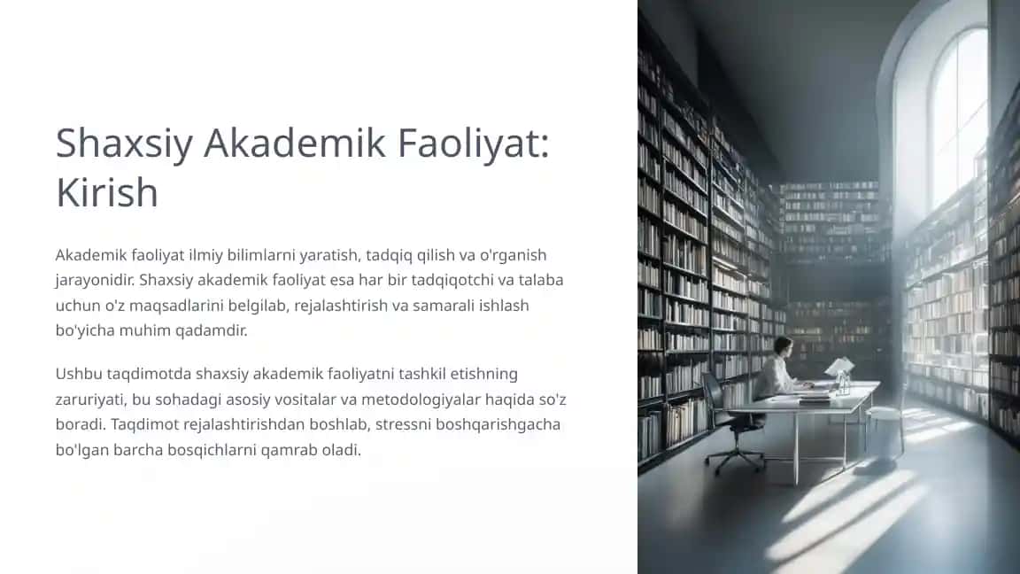 Shaxsiy Akademik Faoliyat