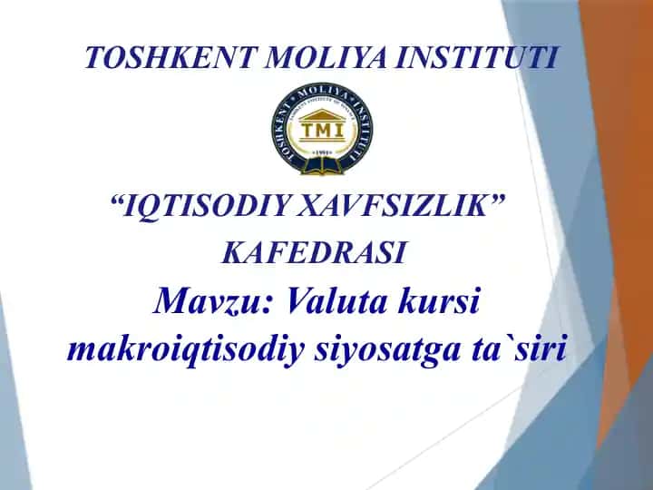 Valuta kursi makroiqtisodiy siyosatga ta'siri