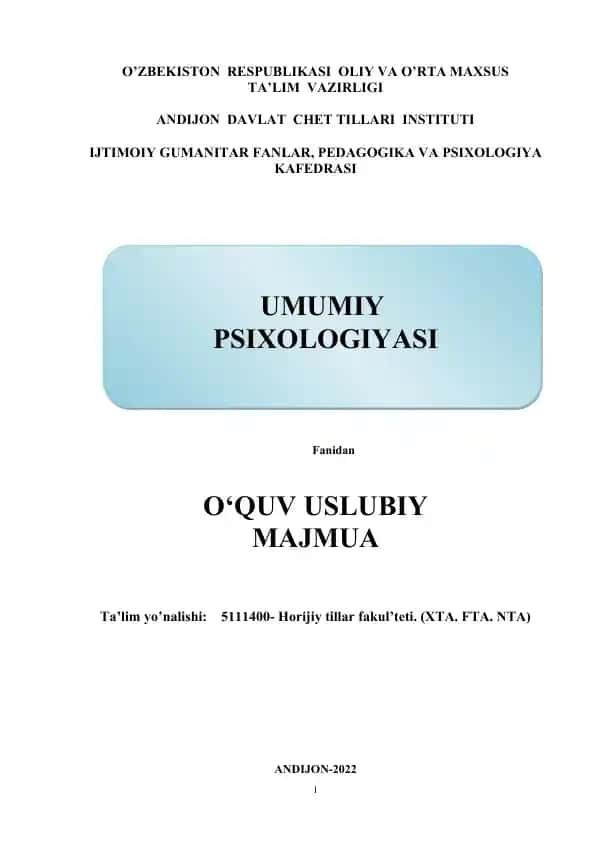 O’quv uslubiy majmua