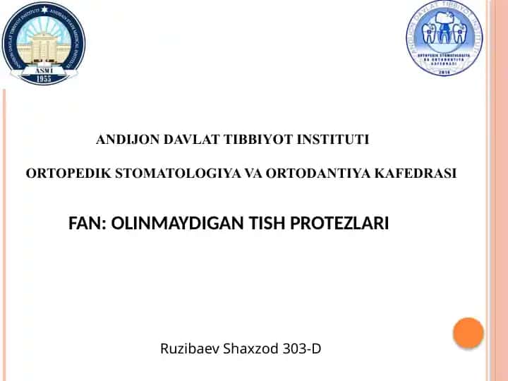 Olinmaydigan Tish Proetzlari