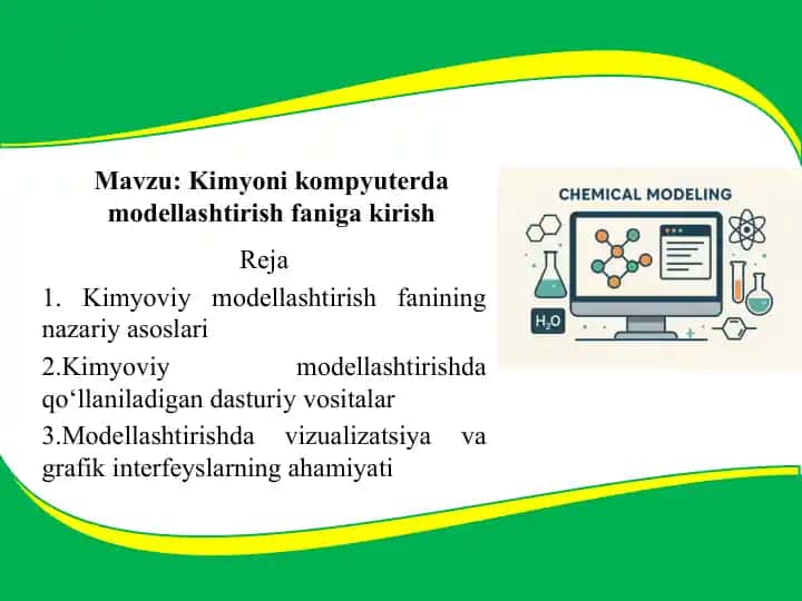 Kimyo viy modellashtirish fanining nazariy asoslari