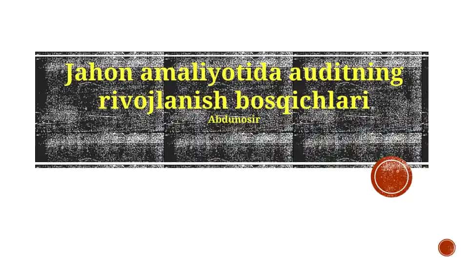 Auditning rivojlanish bosqichlari