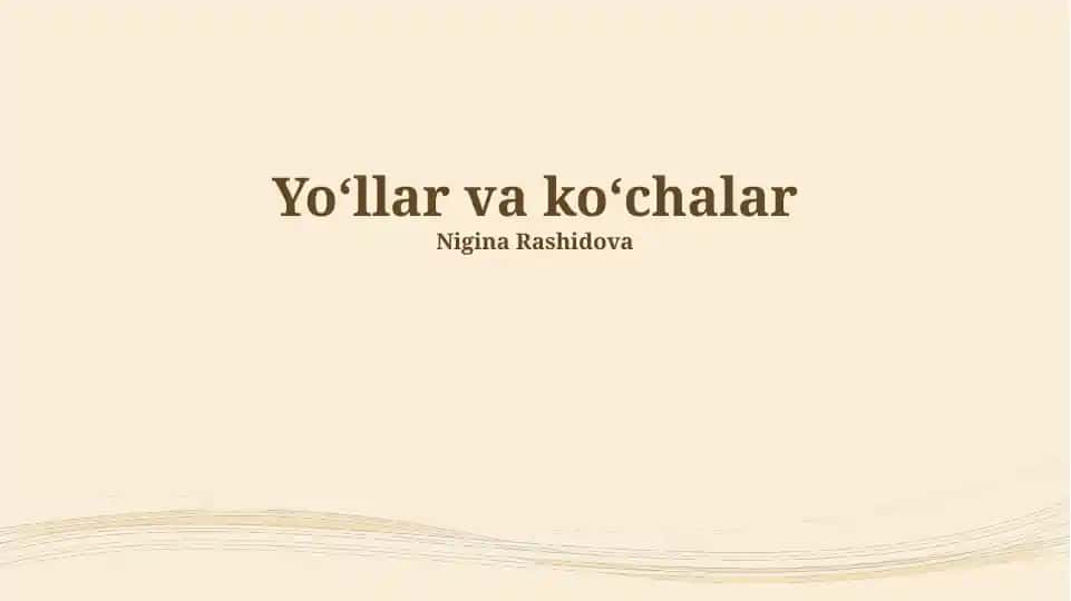Ekolojik jihatdan toza yo'l qurish