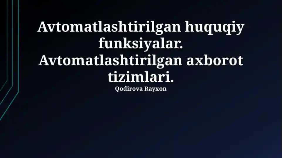 Avtomatlashtirilgan huquqiy funksiyalar
