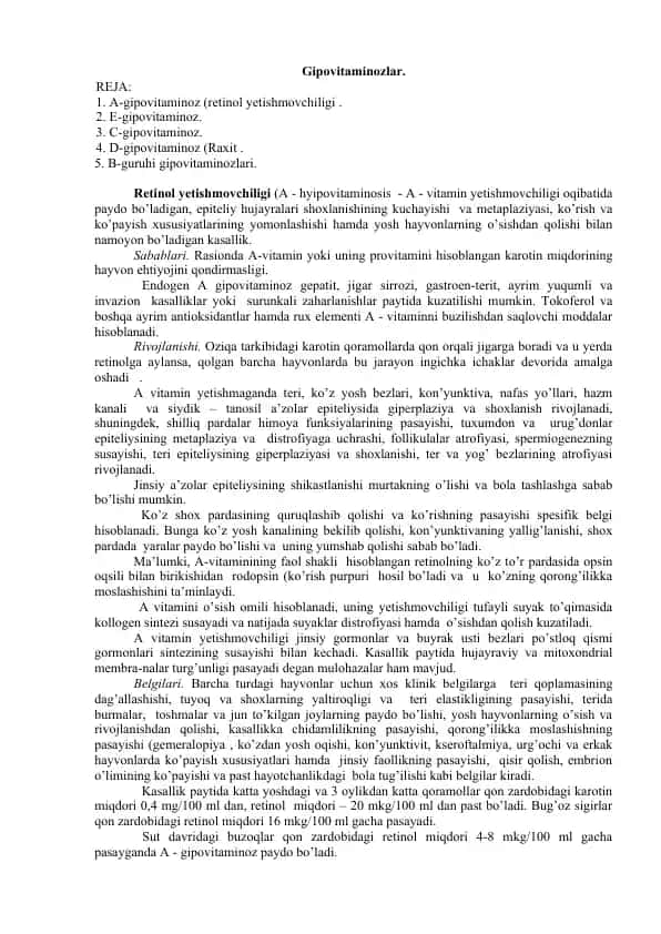 Gipovitaminozlar
