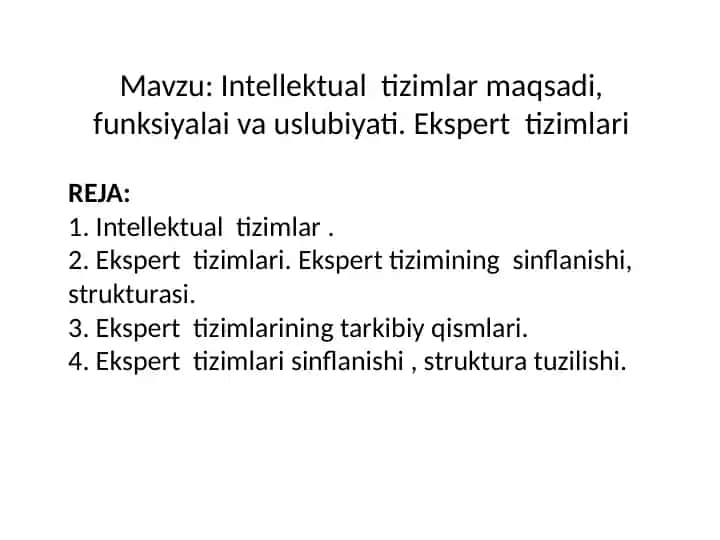 Sun’iy intellekt tizimlari
