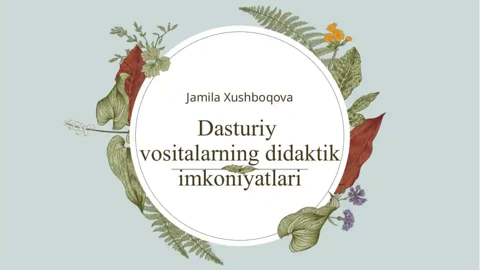 Dasturiy vositalarning didaktik imkoniyatlari
